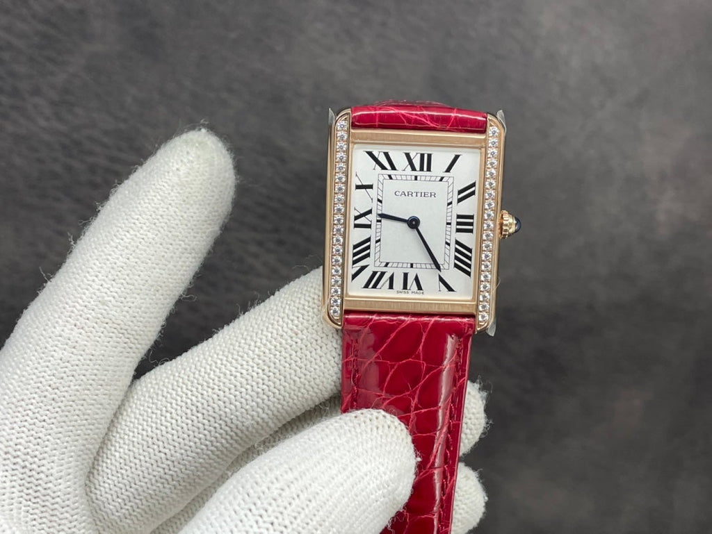TANK LOUIS DE CARTIER QUARTZ GOLD CASE DIAMOND BEZEL